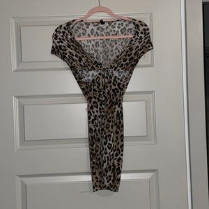 Slinky mini dress. Leopard print
